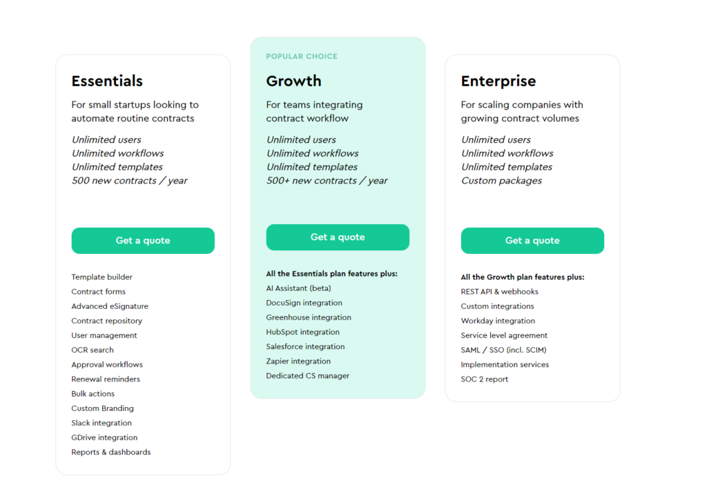 Jura.com shows the classic "select your plan" grid, but no prices